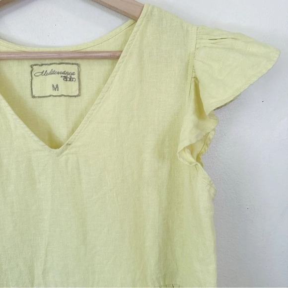 Abito Ruffle Sleeve Linen Relaxed Fit Dress - Picture 8 of 16